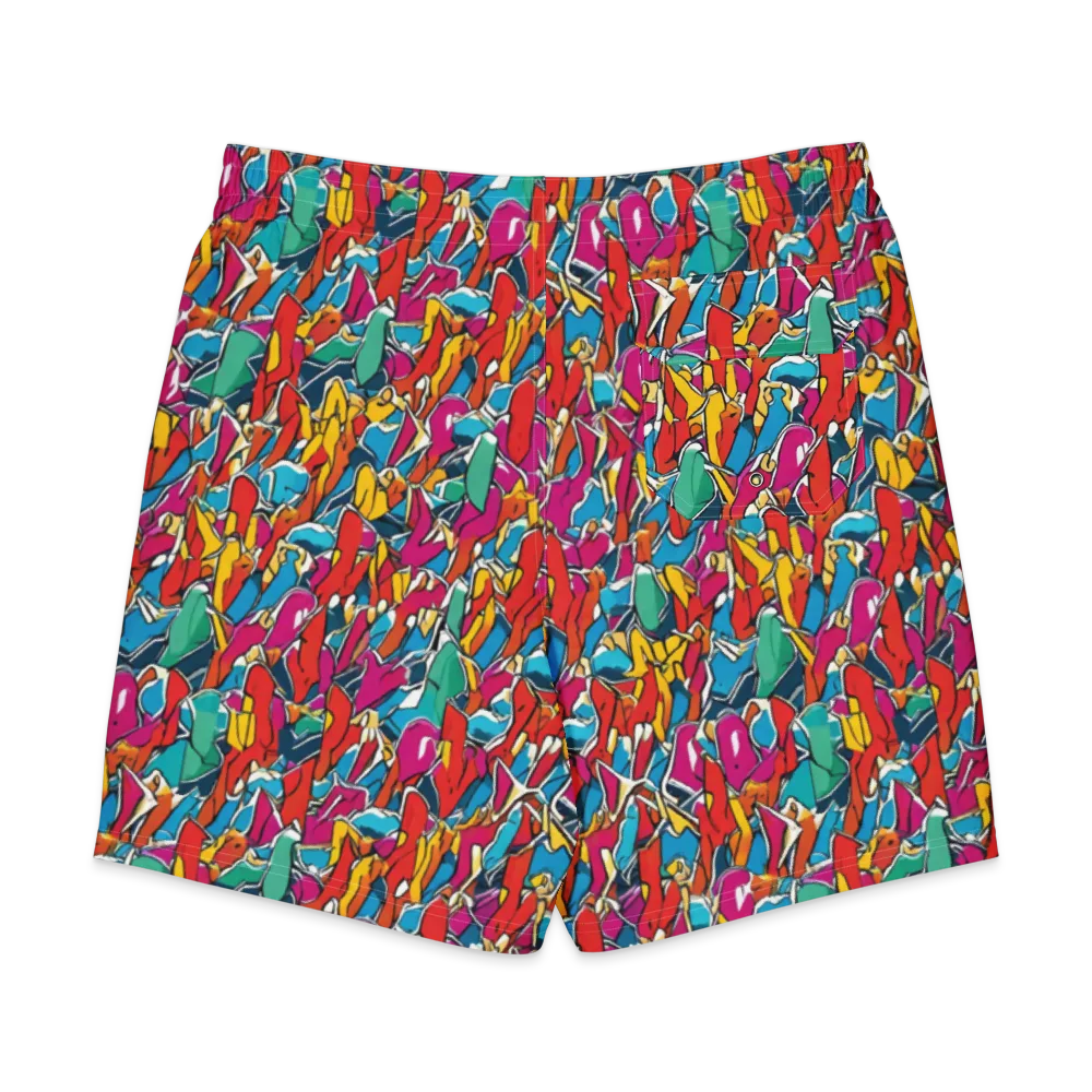 Neon Shardfield on Men's Board Shorts — Back
