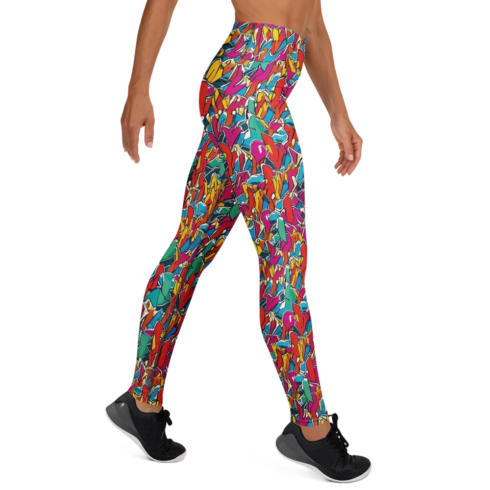 Neon Shardfield on Yoga Leggings — Right