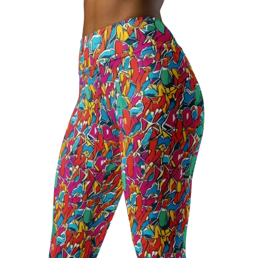 Neon Shardfield on a Yoga Leggings