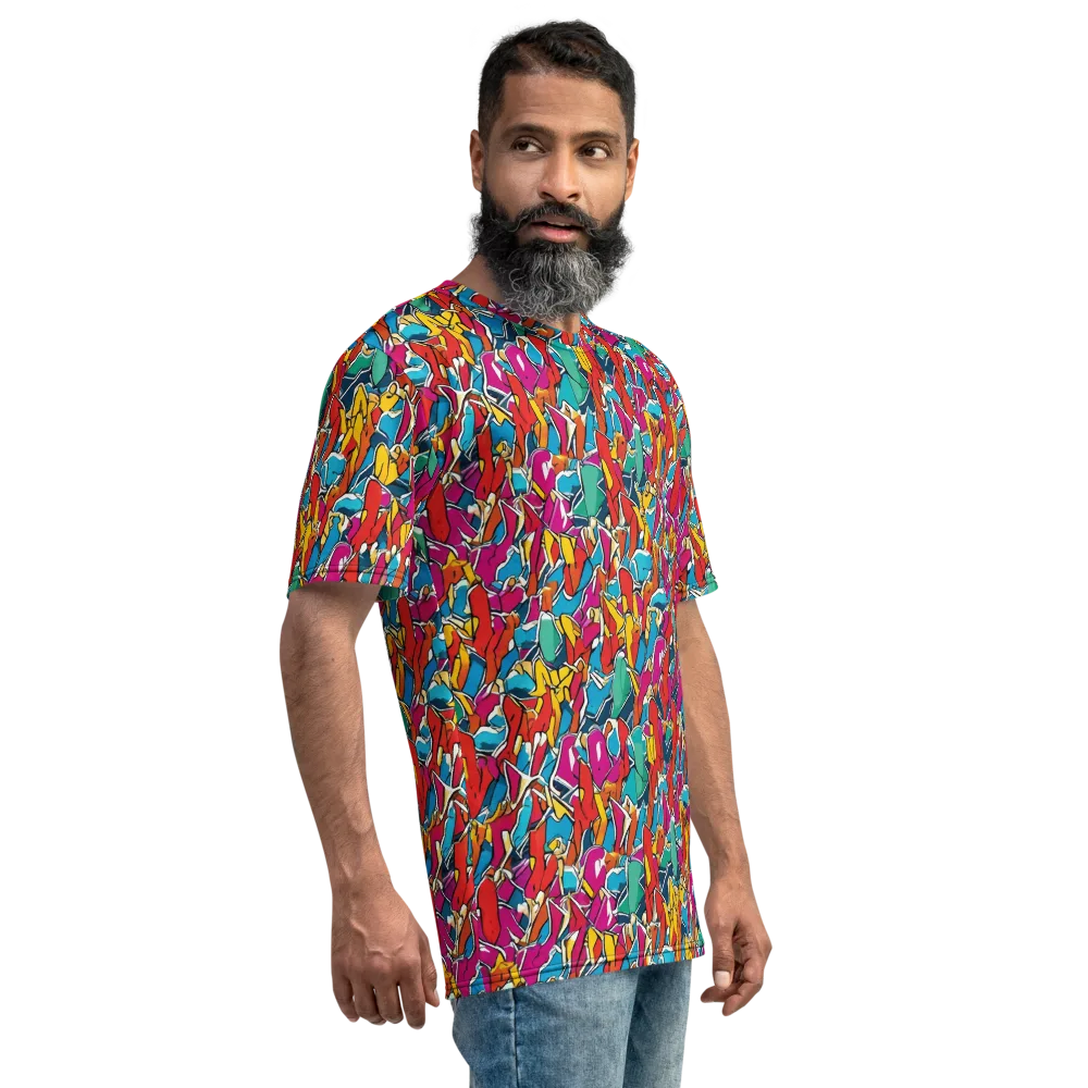 Neon Shardfield on Men's Crew Neck T-Shirt — Right
