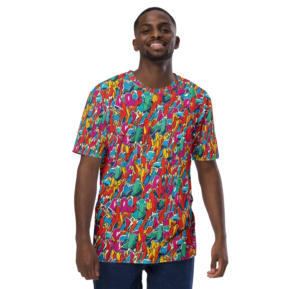 Neon Shardfield on Men's Crew Neck T-Shirt — Front