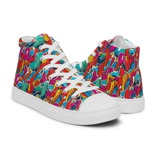 Neon Shardfield on a Men's High Top Canvas Shoes