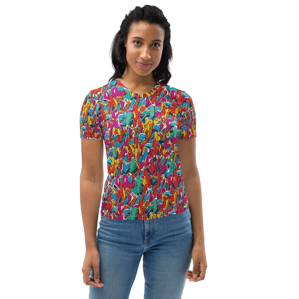 Neon Shardfield on Women's Crew Neck T-Shirt — Front