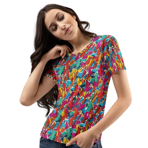 Neon Shardfield on a Women's Crew Neck T-Shirt