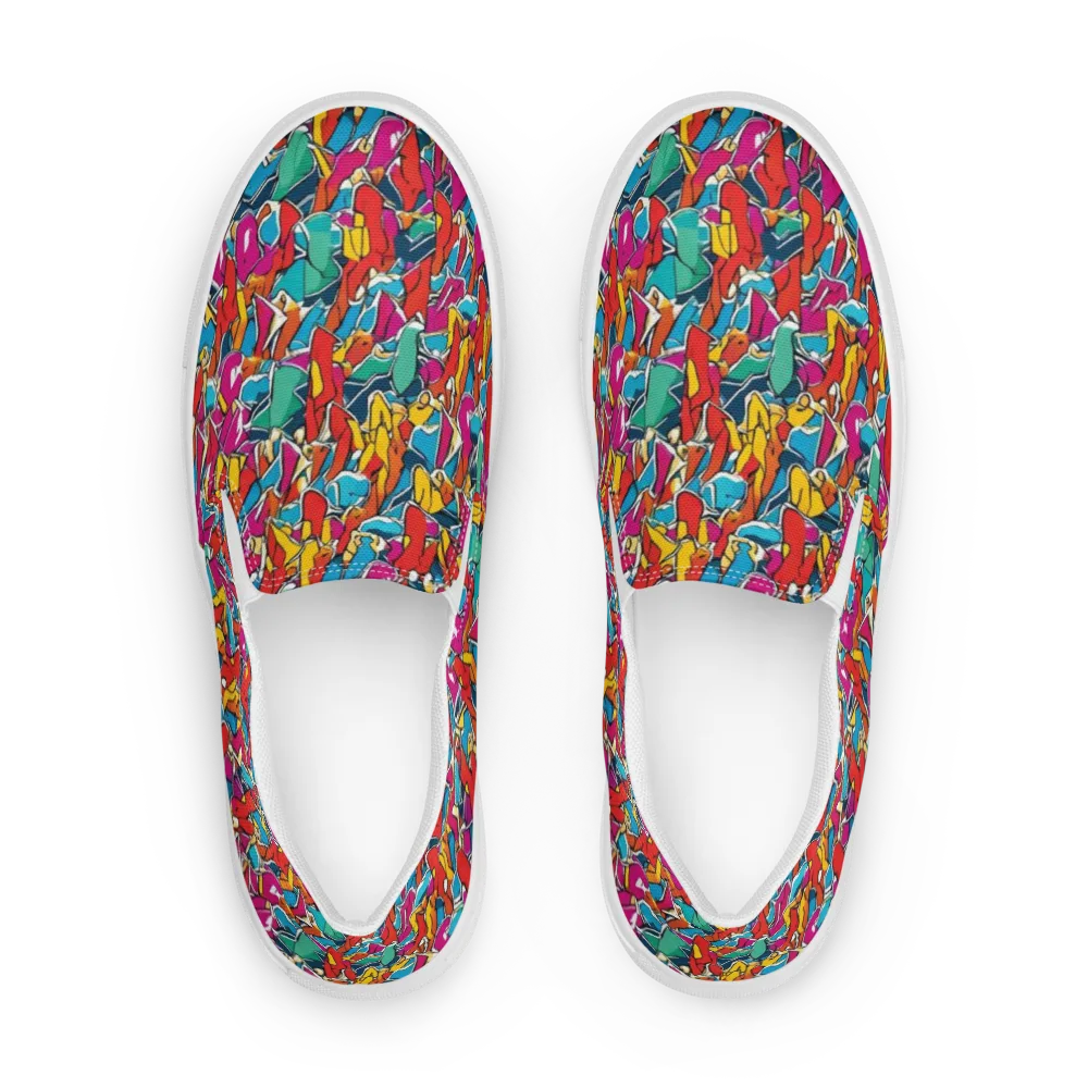 Neon Shardfield on Men's Slip-On Canvas Shoes — Front