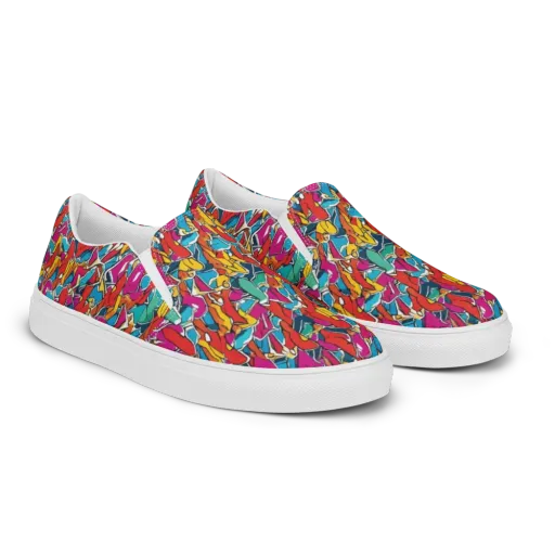 Neon Shardfield on a Men's Slip-On Canvas Shoes