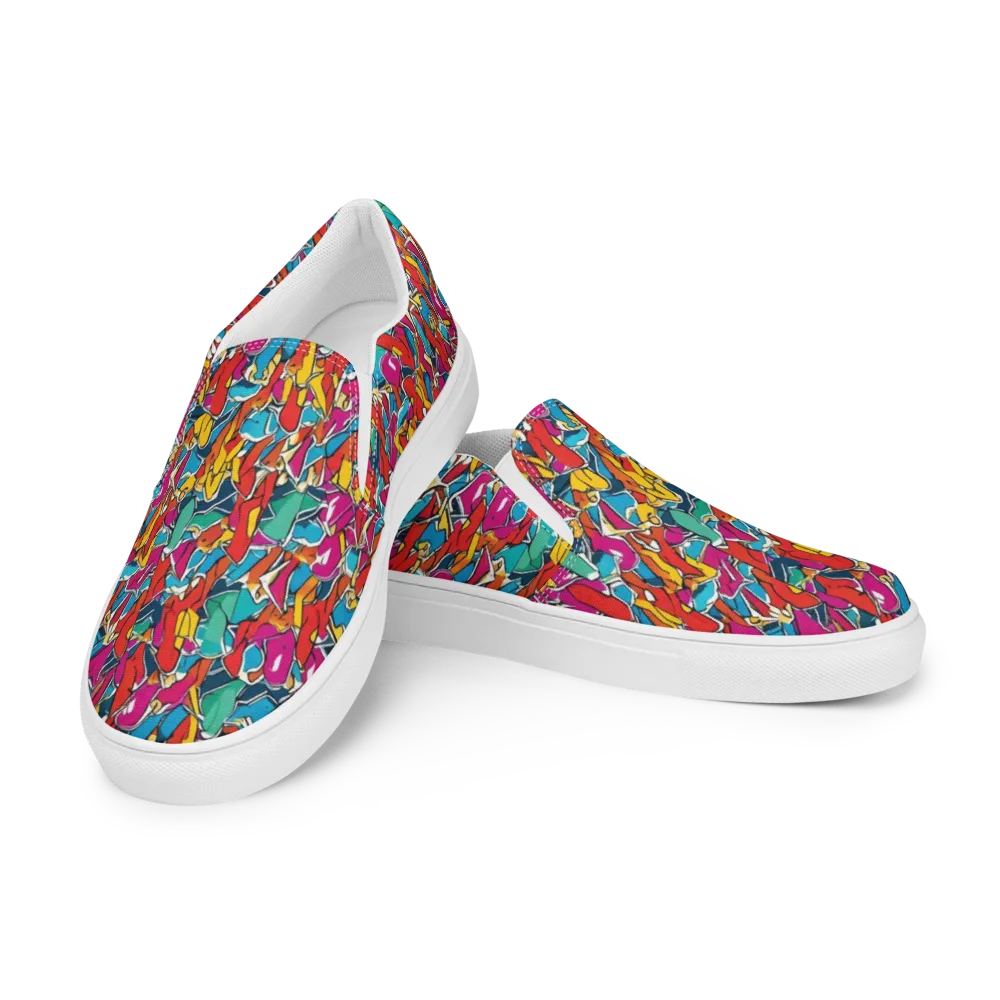 Neon Shardfield on Men's Slip-On Canvas Shoes — Left Front