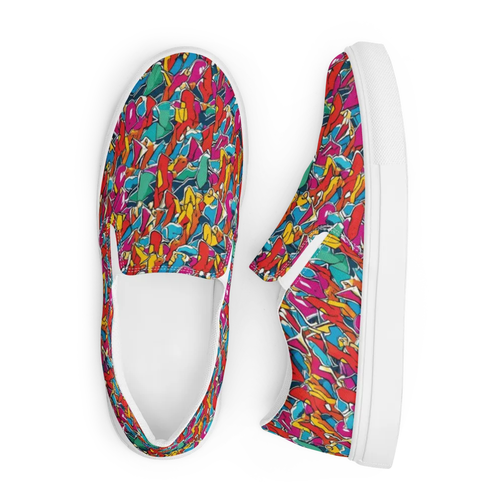 Neon Shardfield on Men's Slip-On Canvas Shoes — Front