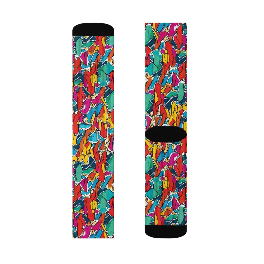 Neon Shardfield on Socks — Left Sock