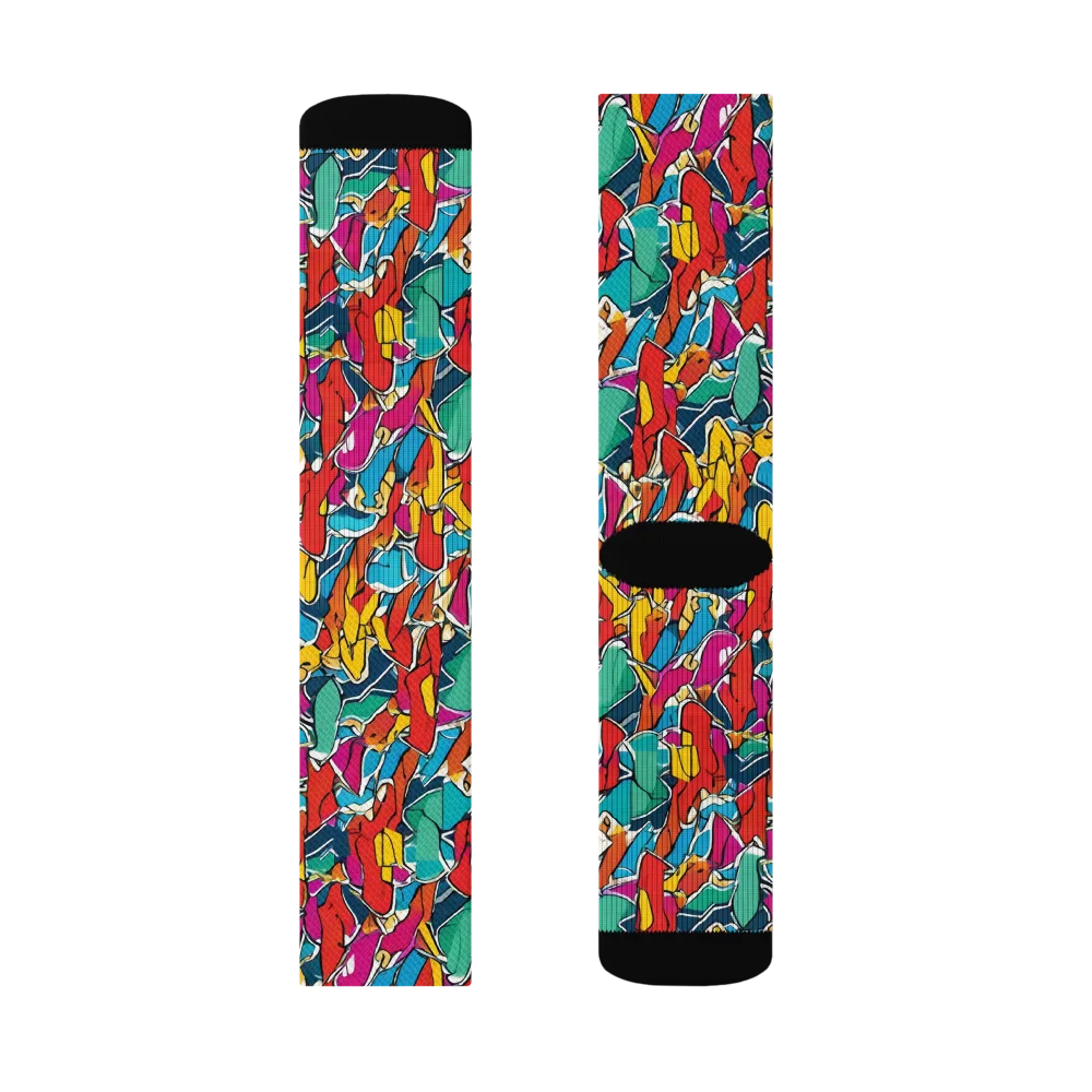 Neon Shardfield on Socks — Right Sock