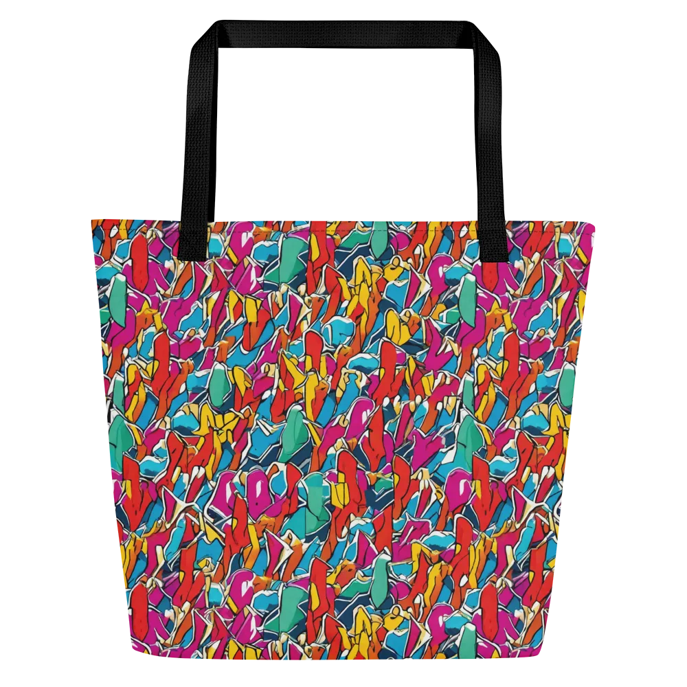 Neon Shardfield on Large Tote Bag W/ Pocket — Front