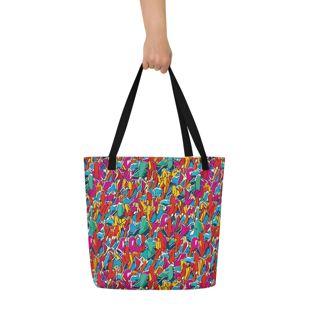 Neon Shardfield on Large Tote Bag W/ Pocket — Front