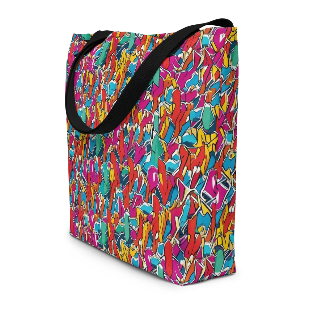 Neon Shardfield on Large Tote Bag W/ Pocket — Front