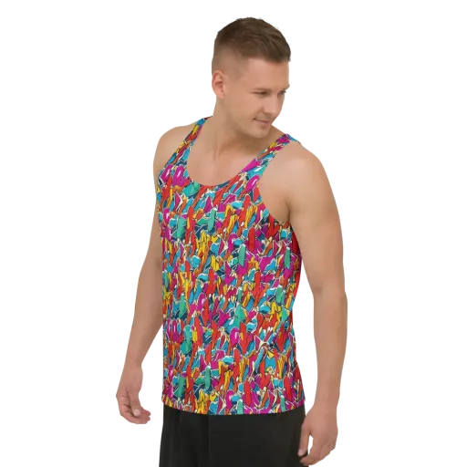 Neon Shardfield on a Men's Tank Top