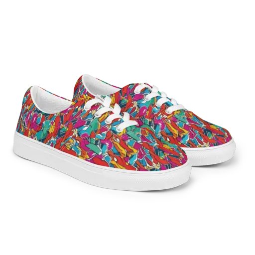 Neon Shardfield on a Men's Lace-Up Canvas Shoes