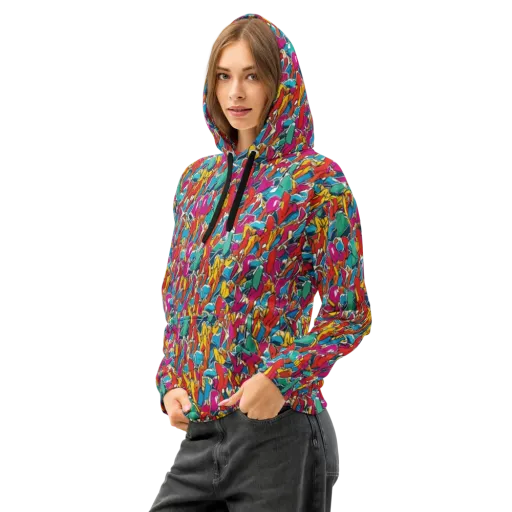 Neon Shardfield on a Cotton Hoodie