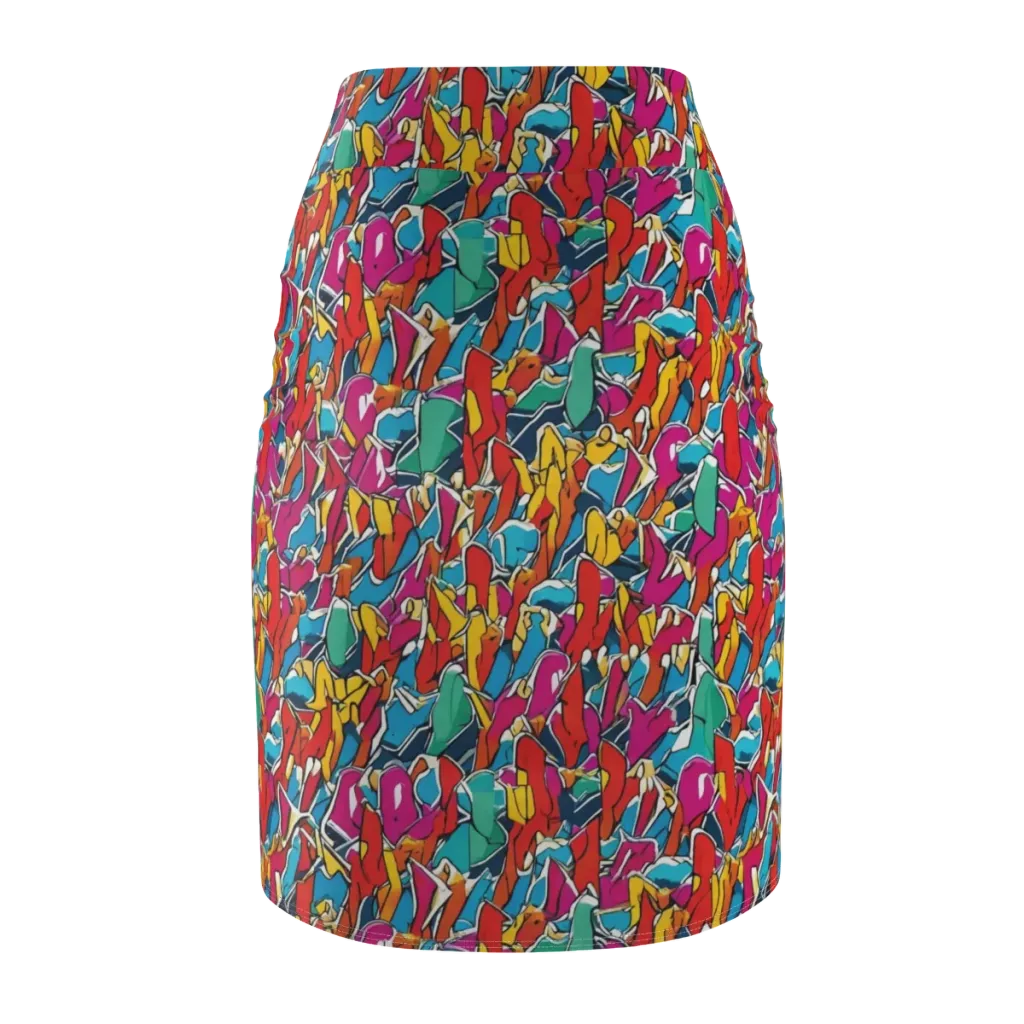 Neon Shardfield on Pencil Skirt — Back