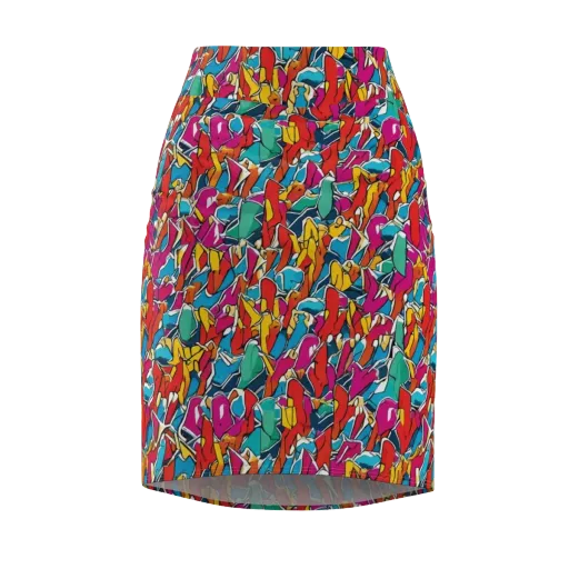 Neon Shardfield on a Pencil Skirt