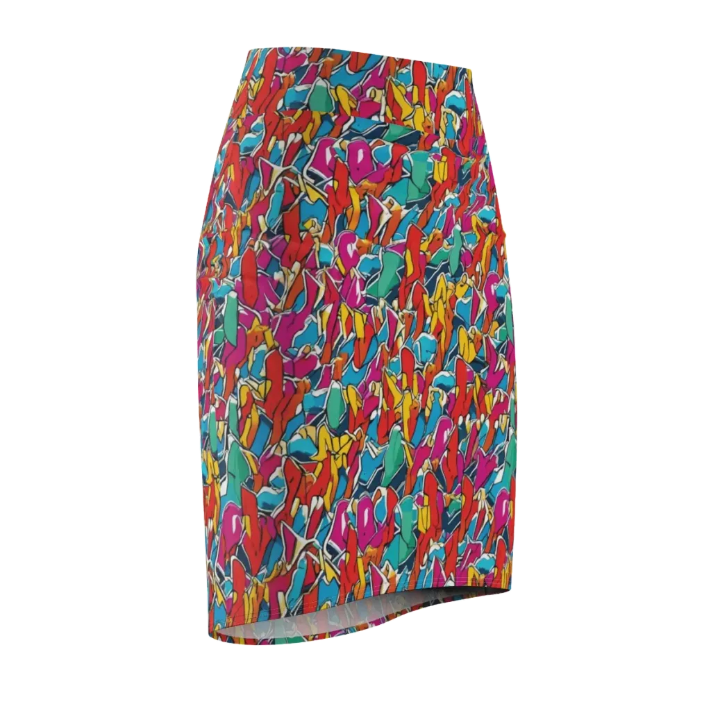 Neon Shardfield on Pencil Skirt — Front Side