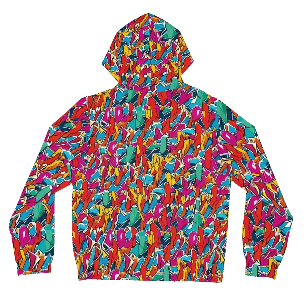 Neon Shardfield on Women's Full-Zip Hoodie — Back