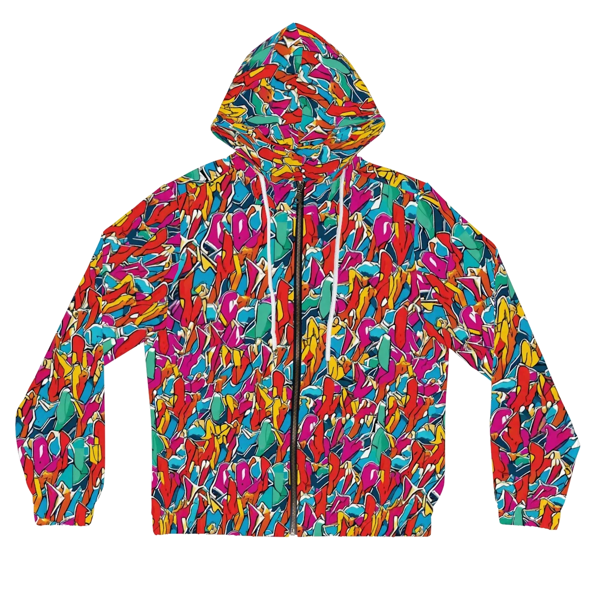 Neon Shardfield on Women's Full-Zip Hoodie — Front
