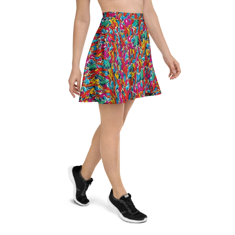 Neon Shardfield on Skater Skirt — Right