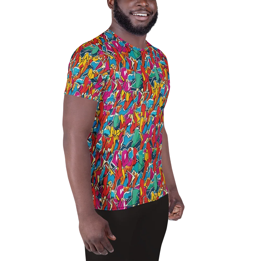 Neon Shardfield on Men's Athletic T-Shirt — Right