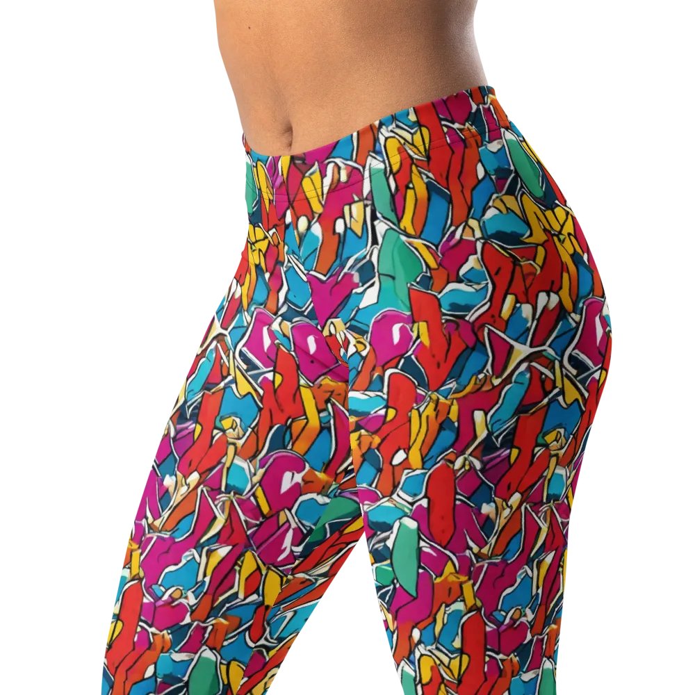 Neon Shardfield on Leggings — Left Front