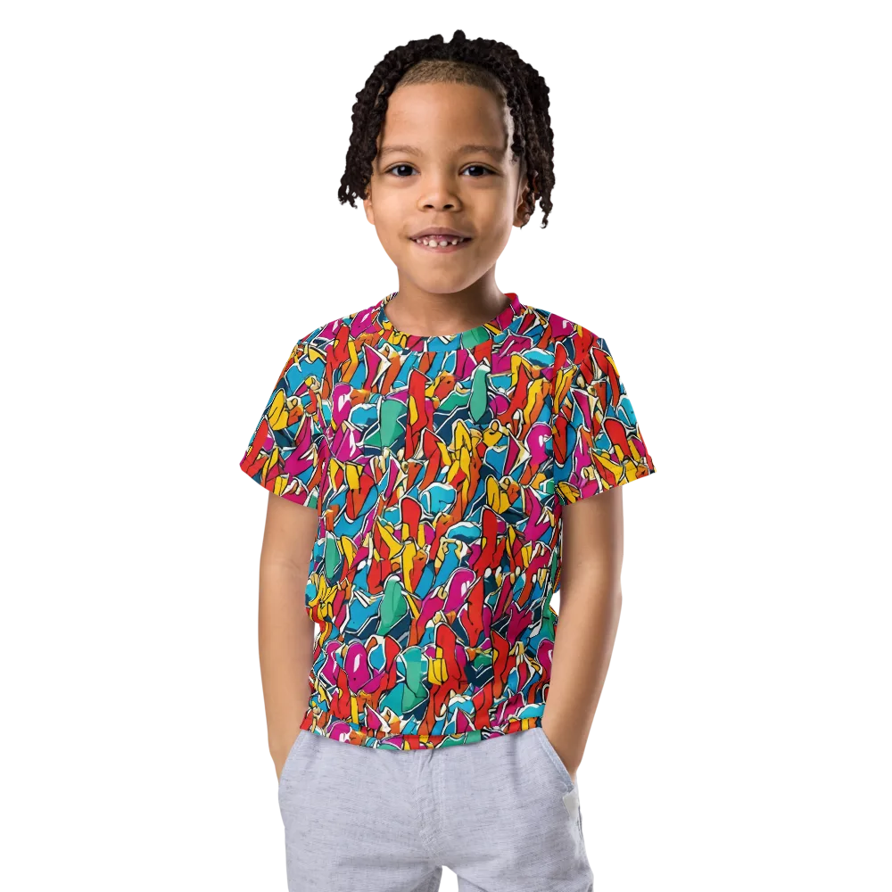 Neon Shardfield on Kids Crew Neck T-Shirt — Front