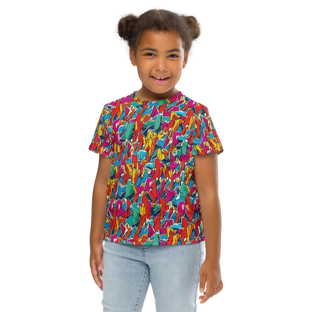 Neon Shardfield on Kids Crew Neck T-Shirt — Front