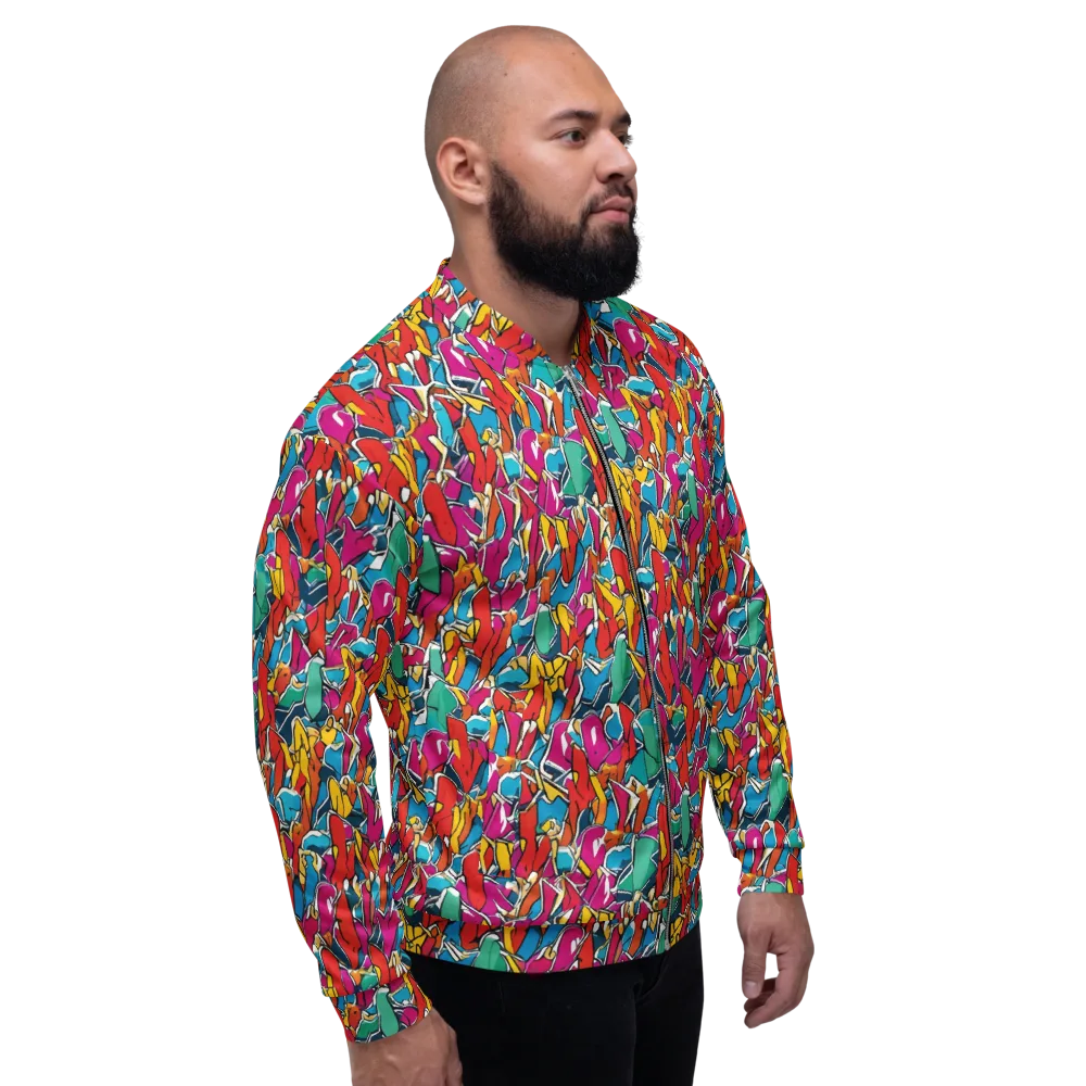 Neon Shardfield on Bomber Jacket — Right