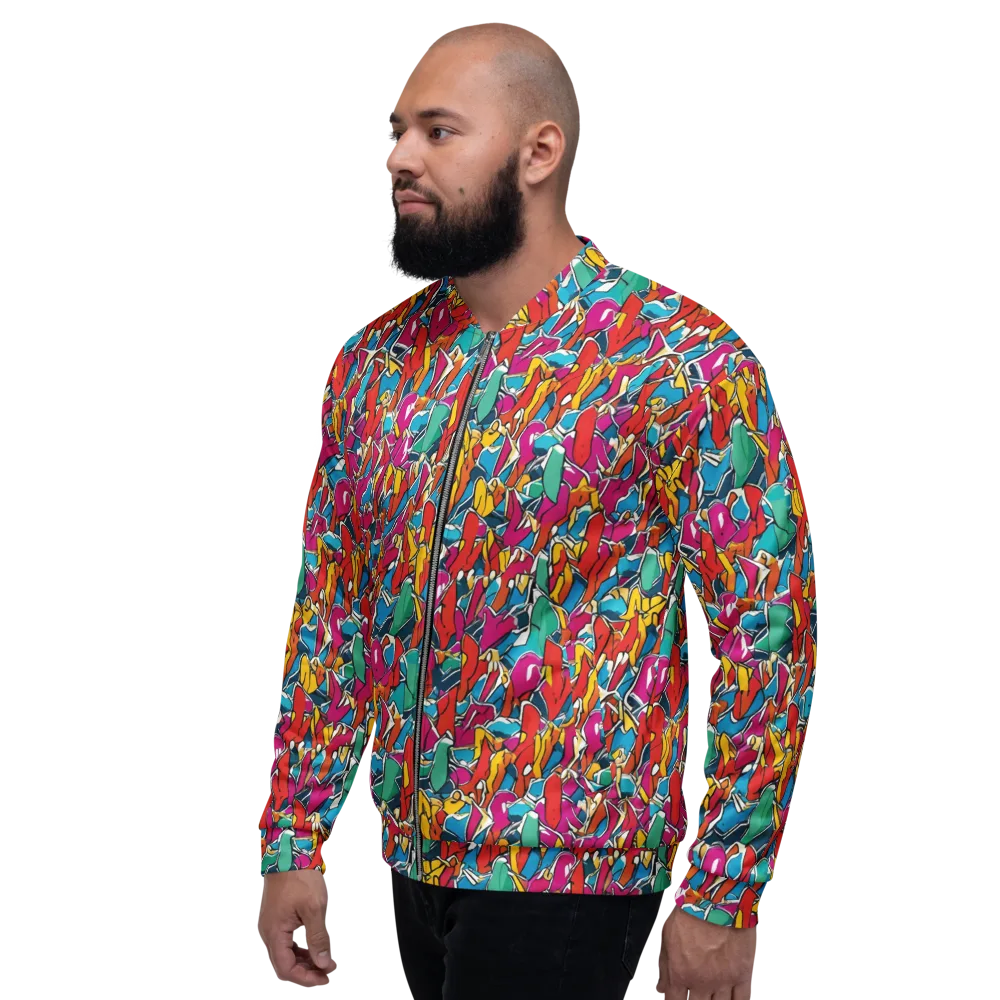Neon Shardfield on Bomber Jacket — Left