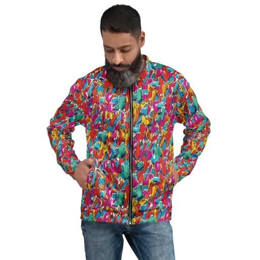 Neon Shardfield on a Bomber Jacket