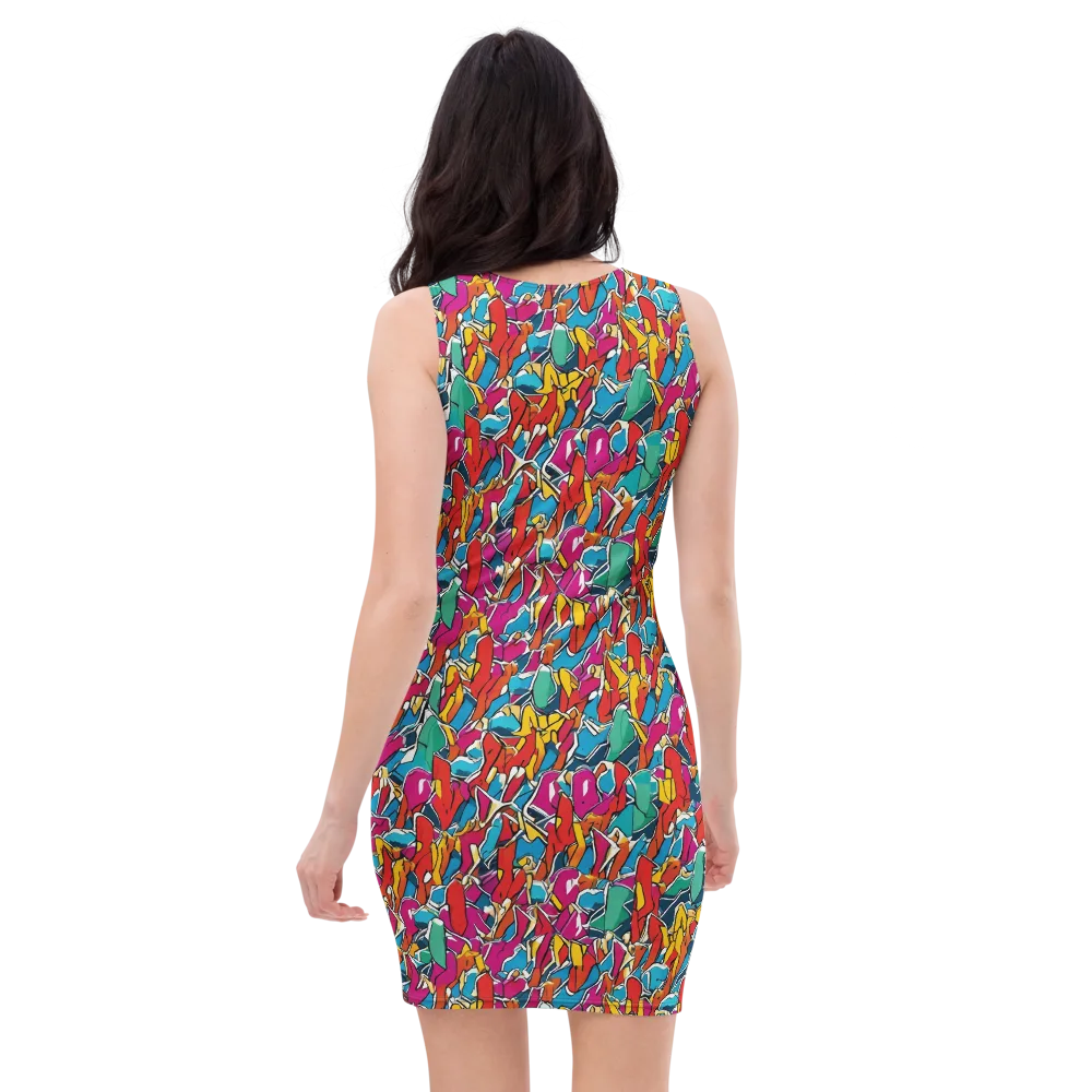 Neon Shardfield on Bodycon Dress — Back