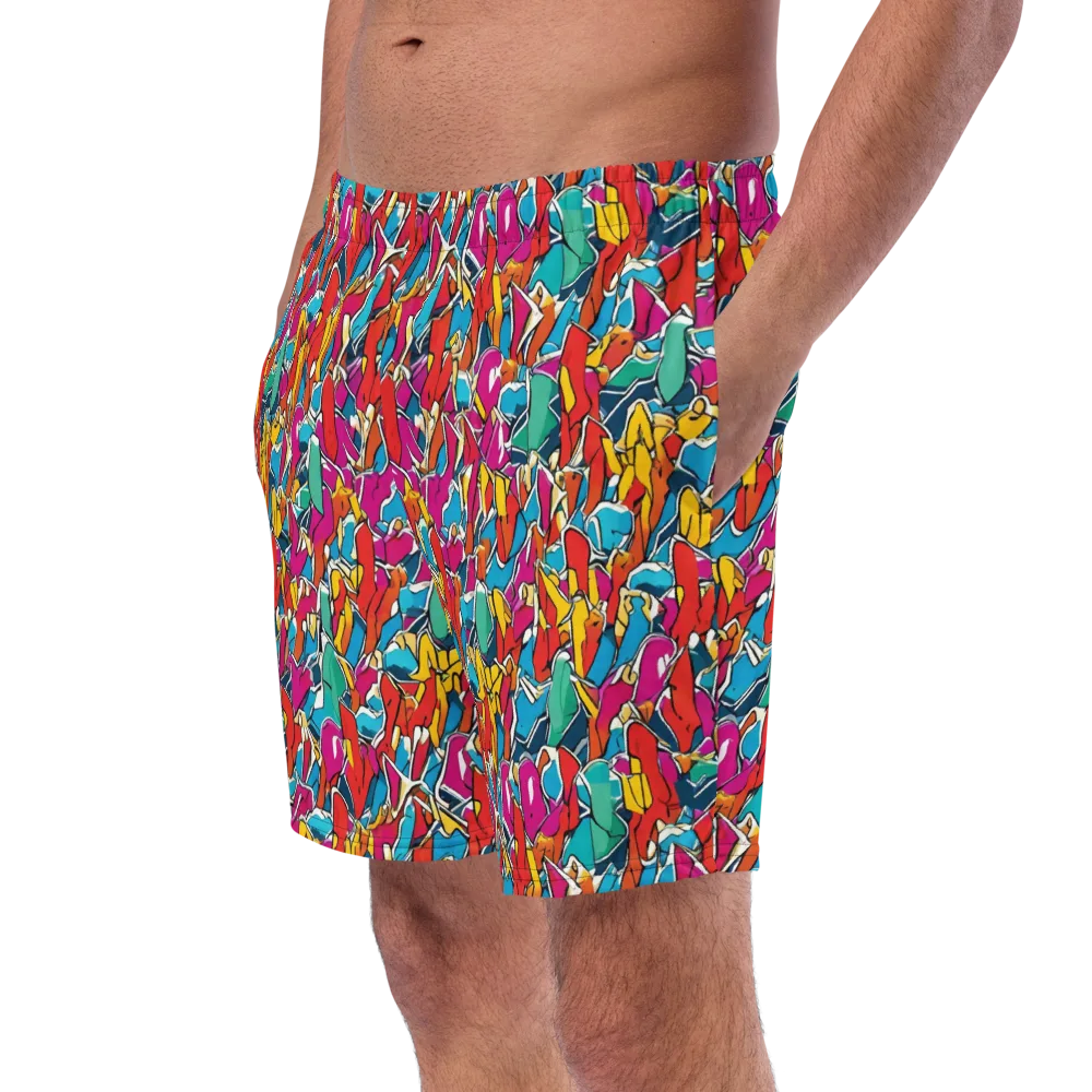 Neon Shardfield on Swim Trunks — Left Front