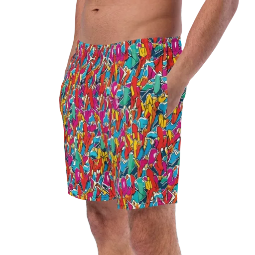 Neon Shardfield on a Swim Trunks