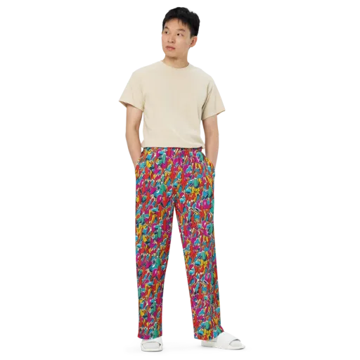 Neon Shardfield on a Wide-Leg Pants