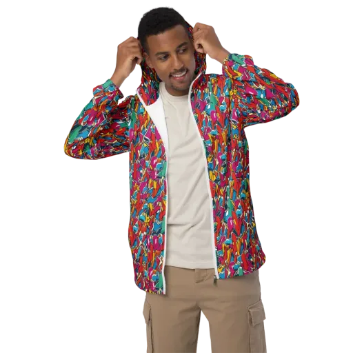 Neon Shardfield on a Men's Windbreaker