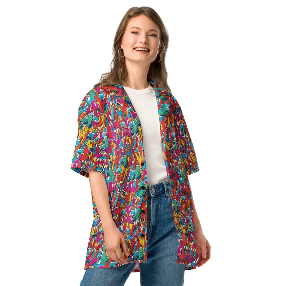 Neon Shardfield on Button Shirt — Front