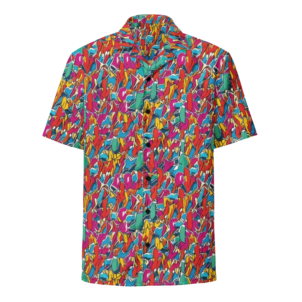 Neon Shardfield on Button Shirt — Front