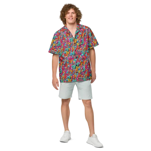 Neon Shardfield on a Button Shirt