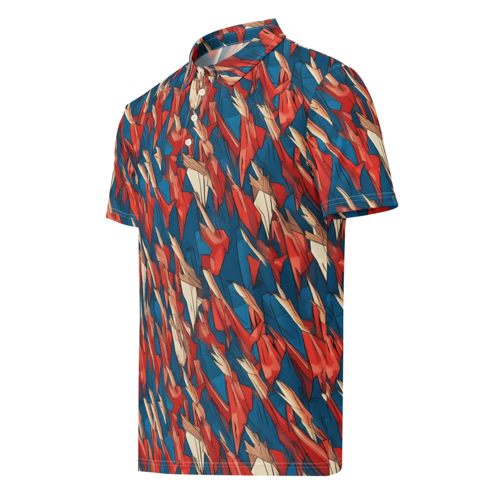 Cobalt Plume on Men's Slim Fit Polo Shirt — Left Front