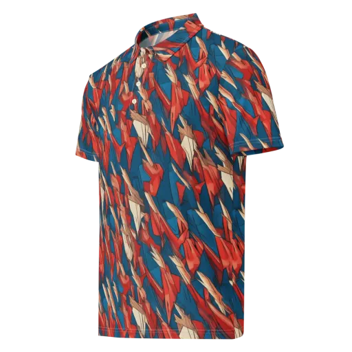 Cobalt Plume on a Men's Slim Fit Polo Shirt