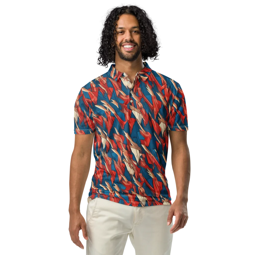 Cobalt Plume on Men's Slim Fit Polo Shirt — Front