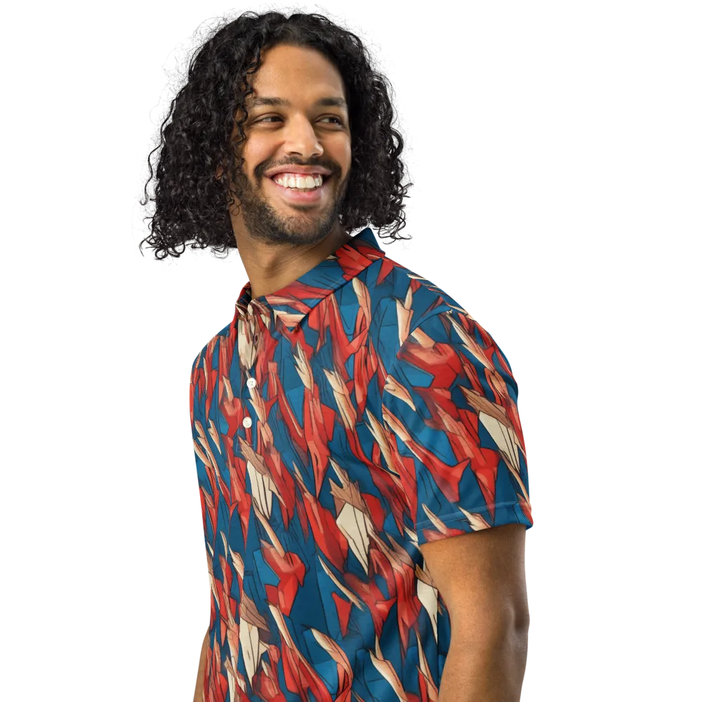 Cobalt Plume on Men's Slim Fit Polo Shirt — Left Front