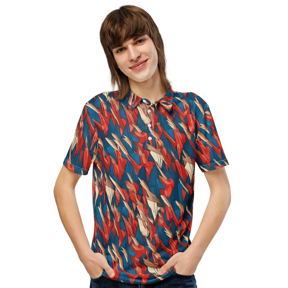 Cobalt Plume on Men's Slim Fit Polo Shirt — Front