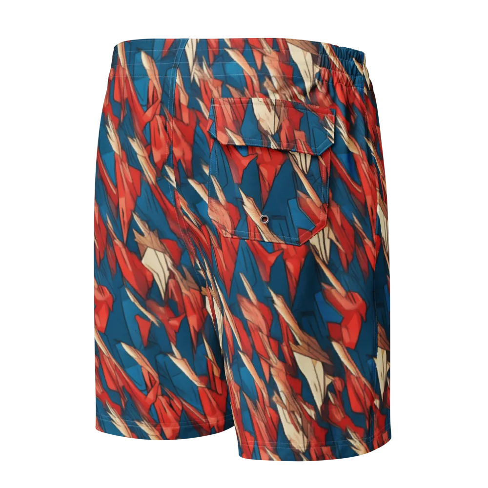 Cobalt Plume on Men's Board Shorts — Back