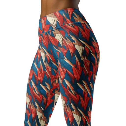 Cobalt Plume on a Yoga Leggings