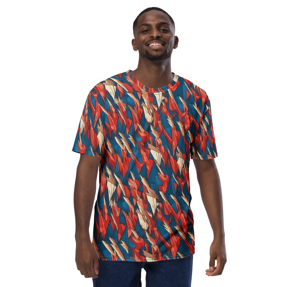 Cobalt Plume on Men's Crew Neck T-Shirt — Front