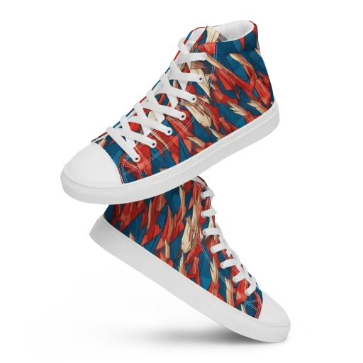 Cobalt Plume on a Women's High Top Canvas Shoes